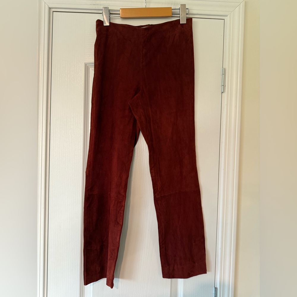 Vince Stretch Suede Split Hem Crop Jasper - Picture 5 of 15